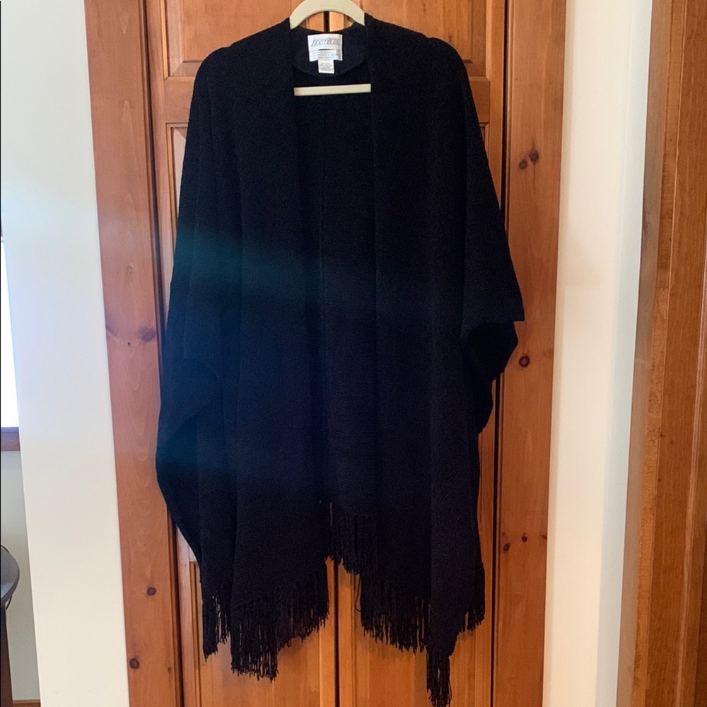 Black Fringe Shawl - Picture 1 of 7